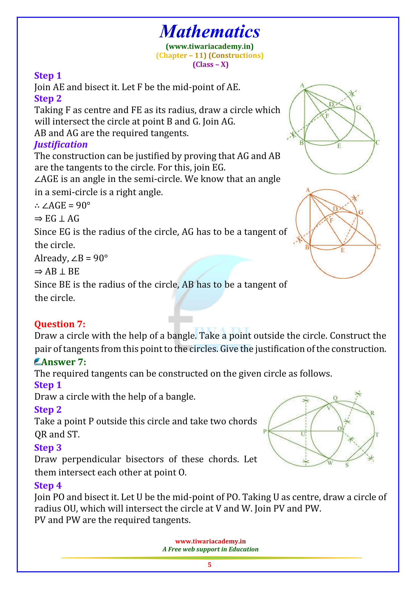 NCERT Solutions for Class 10 Maths Chapter 11 Exercise 11.2 Constructions in english