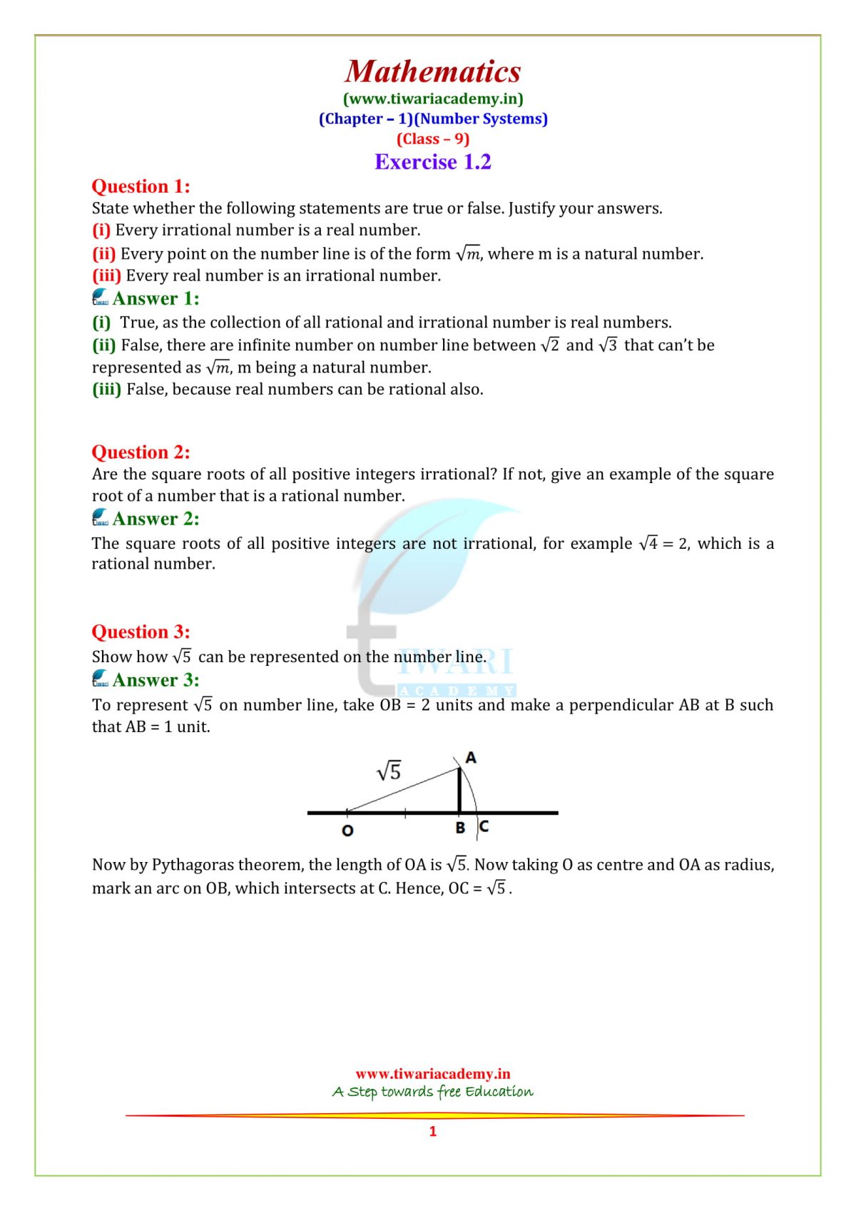 maths question solver class 9