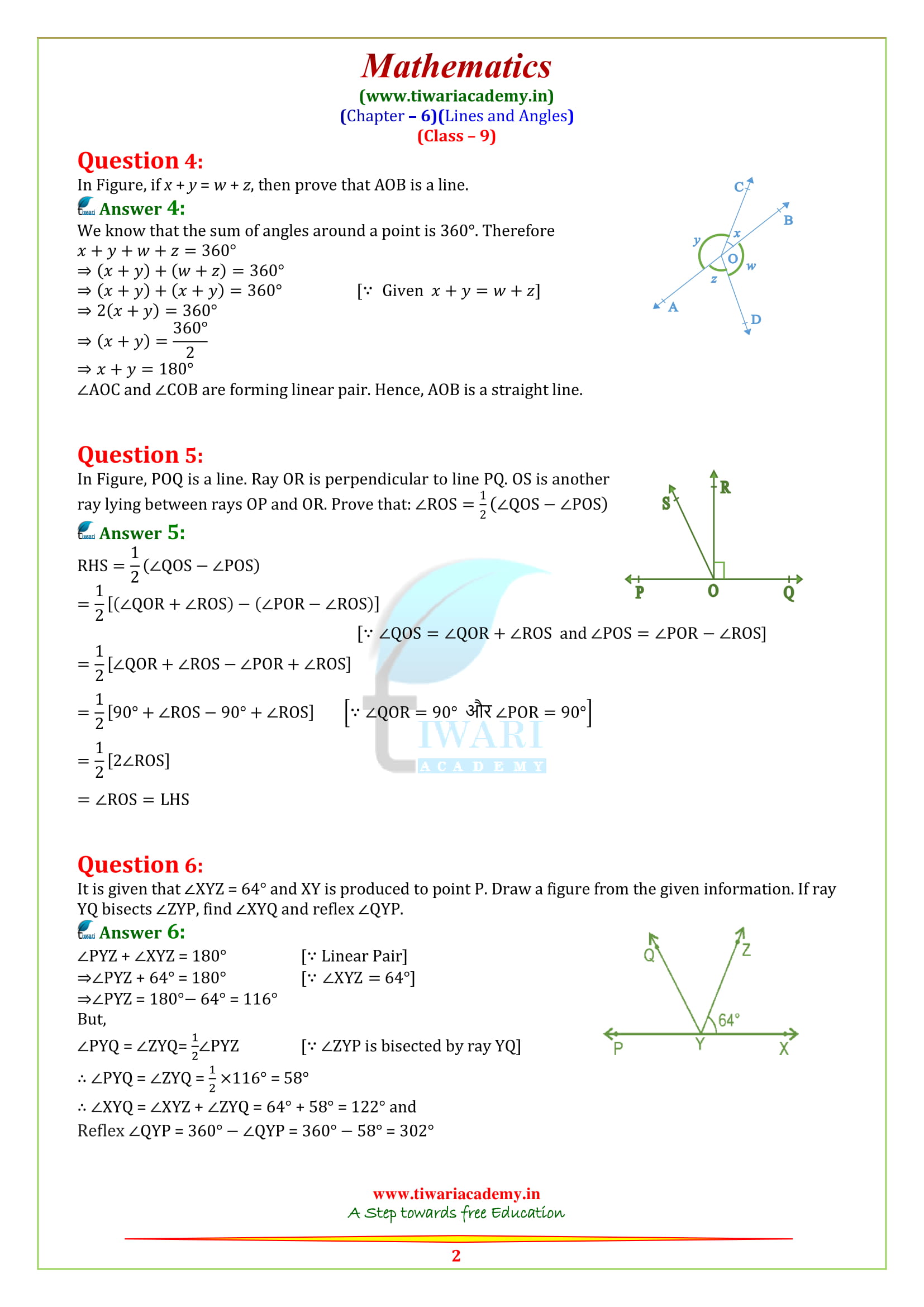 NCERT Solutions for class 9 Maths Chapter 6