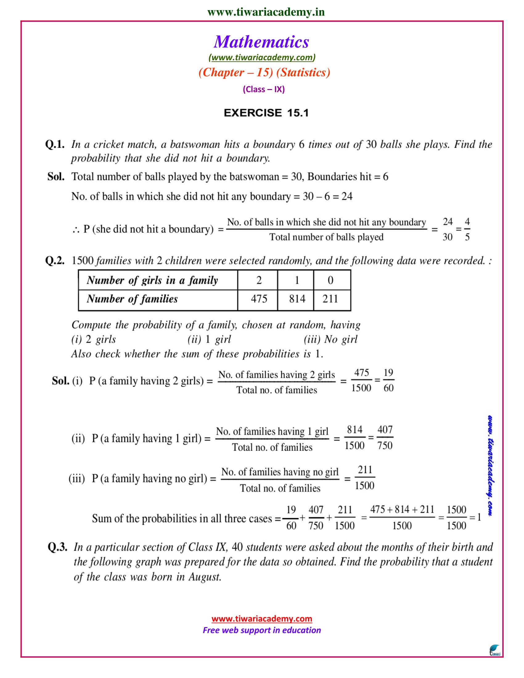 NCERT Solutions for Class 9 Maths Chapter 15 Exercise 15.1