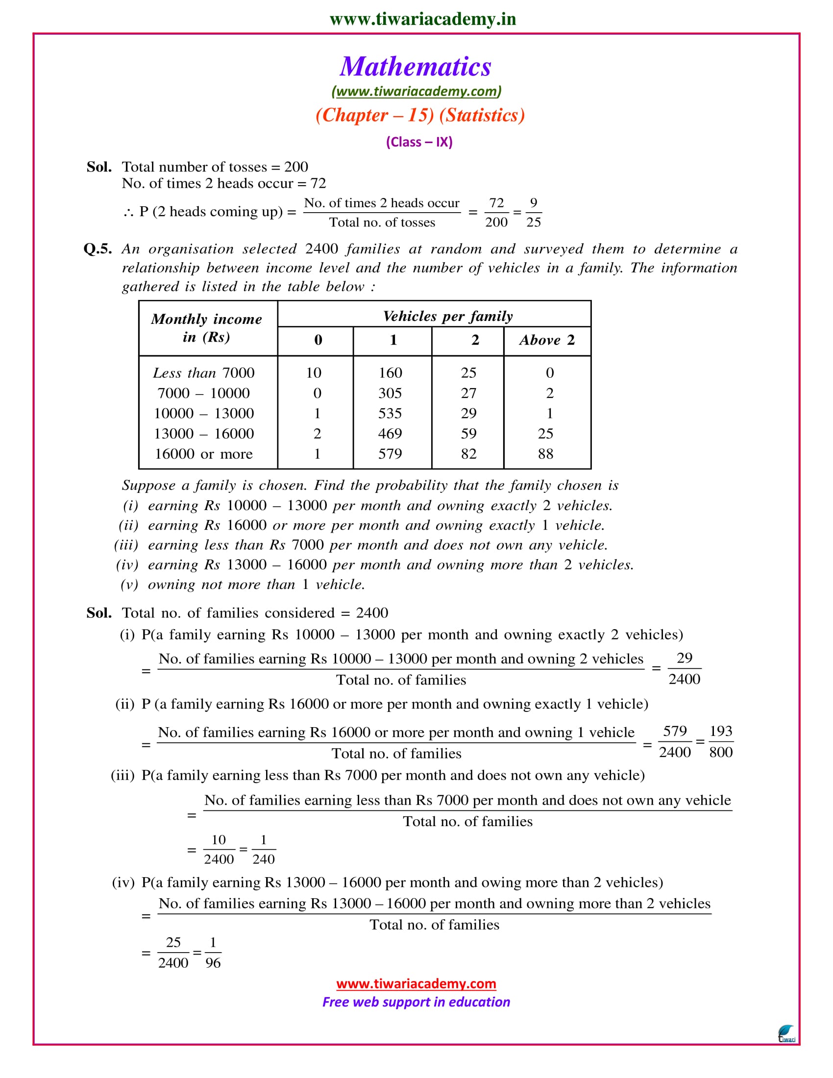 9 maths chapter 15 solutions