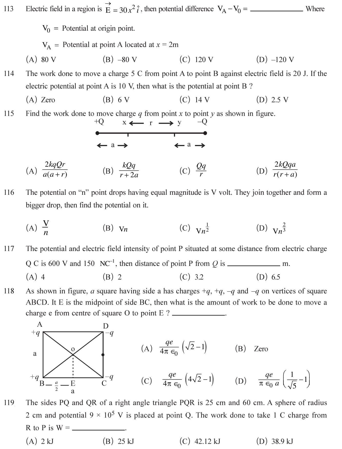 12 Physics Chapter 2 Electrostatic potential NEET & JEE Questions-2