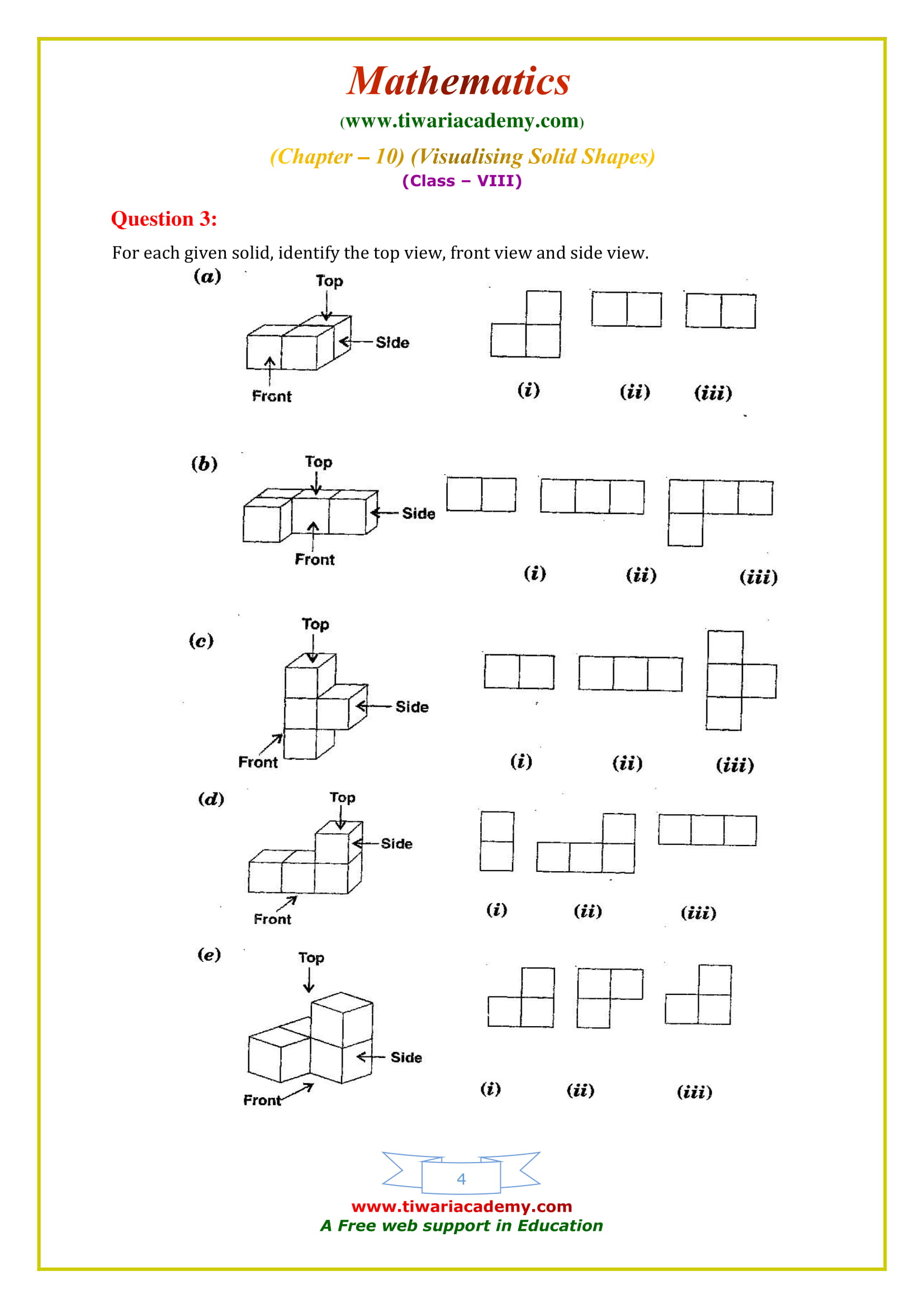 NCERT Solutions for Class 8 Maths Chapter 10 Exercise 10.1 updated for 2020 – 2021